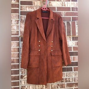 Suede Burnt Orange Blazer